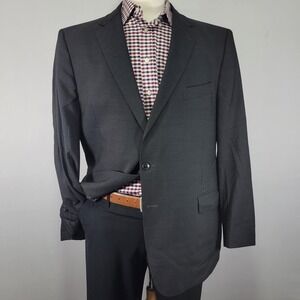 Joseph Abboud Men's Sport Coat Blazer Two Button Black Reda 110s Wool‎ 48L